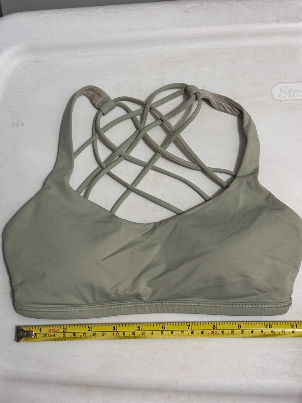 Lululemon Sage Green Strappy Back Sports Bra size 4 - Picture 4 of 4